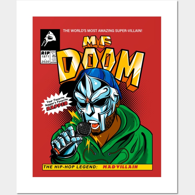 MF DOOM Comic cover (Tribute) Wall Art by OniSide